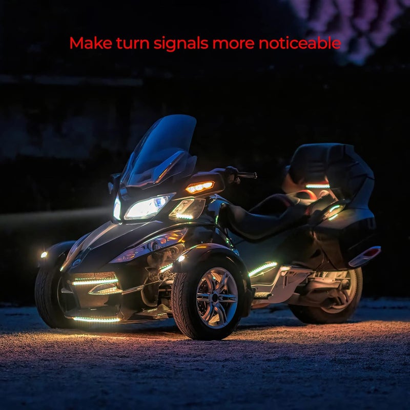 DITRIO 18pcs Motorcycle Led Lights Kit 12v with Turn Signal and Blinking Brake Light Features for Motorcycle Harley Golf ATVs UTVs - M18r - Image 2